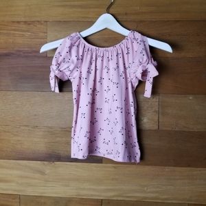 Lily Bleu pink cold shoulder girls top size 6